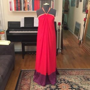 Max and Cleo orange red purple maxi dress